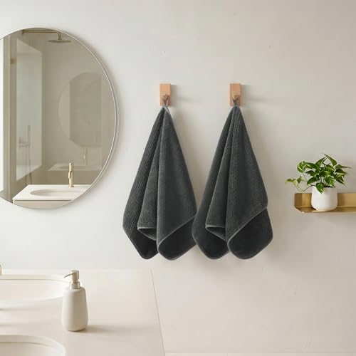 REDKISS Microfiber Hand Towels Set of 6, 16 by 28 inches, Ultra Soft and Highly Absorbent Hand Towels for Bathroom, Gym, Shower, Hotel, and Spa, Gray