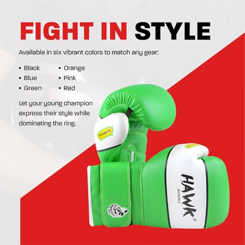 Kids Boxing Gloves for Kids Children Youth Punching Bag Kickboxing Muay Thai Mitts MMA Training Sparring Gloves - color: Green, size: 6 oz