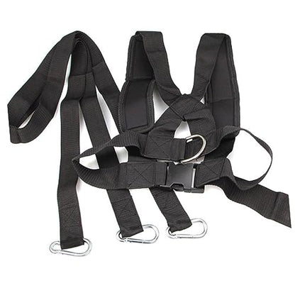 Adjustable Heavy Duty Sled Fitness Harness with Padded Shoulder Strap for Resistance Training and Strength Workouts No-slip Belt System for Running and Endurance Exercises