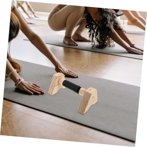 TEHAUX Wooden Push up Handles and Parallettes 30cm Pushup Bars for Floor Exercise Beech Wood Workout Grips Strength Training Equipment for Men and Women Calisthenics