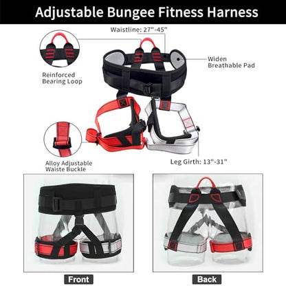 PRIOR FITNESS Bungee Fitness Set Yoga Bungee Cord Rope Resistance Air Dance Rope Exercise Fitness Home Gym Professional Training Equipment - size: XXL(198-220 pounds)