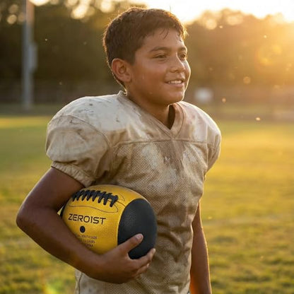 PassCatch Training Football for Youth&Kids(Ages 5-14),Fatherless Bounce Back Size 7 Football Practice Equipment,Solo Passing Catching Training Hand-Eye Coordination (Deflated)