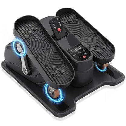 Under Desk Elliptical, Leg Exerciser While Sitting for Seniors with 12-Speeds & Remote Control, Portable Elliptical Machine Trainer Foot Pedal Exerciser for Home
