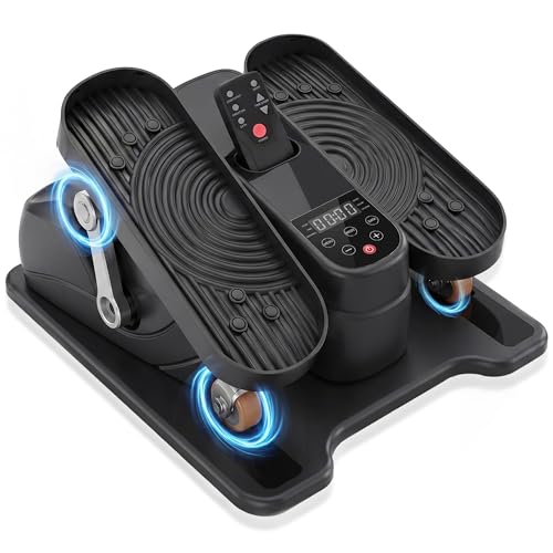 Under Desk Elliptical, Leg Exerciser While Sitting for Seniors with 12-Speeds & Remote Control, Portable Elliptical Machine Trainer Foot Pedal Exerciser for Home