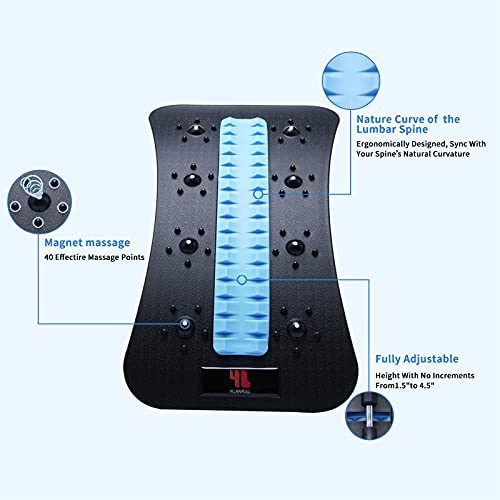 Back Stretcher, Spine Deck Back Pain Relief Products with Magnetic Acupressure Points, Adjustable Back Cracker, Spine Deck Lower Back Pain Relief for Sciatica, Herniated Disc, Scoliosis