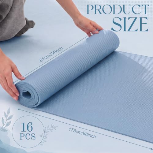 Funtery 3 mm Thin Yoga Mats Bulk, 68 x 24 in - color: Hazy Blue