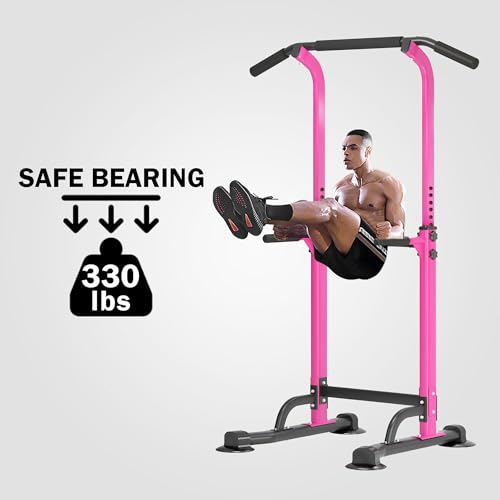 Adjustable Pull Up Bar Free Standing, Steel Pullup Dip Station for Home Gym, Portable Power Tower Pull Up Bar with Widened Base for Tall man, 400 LBS