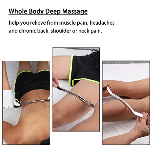 Gua Sha Scraping Massage Tool, Long Bar for Large Muscles, Great Soft Tissue Mobilization, 13.5 inch Long (C) - style: Slim Style