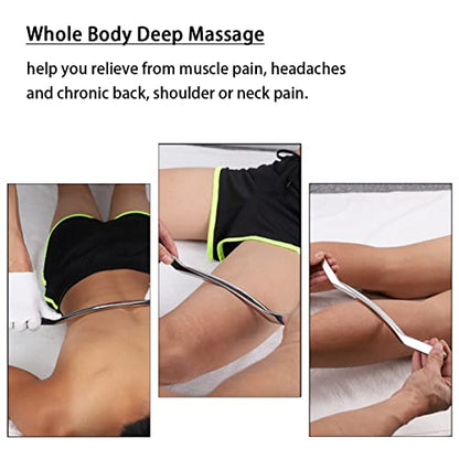 Gua Sha Scraping Massage Tool, Long Bar for Large Muscles, Great Soft Tissue Mobilization, 13.5 inch Long (C) - style: Slim Style
