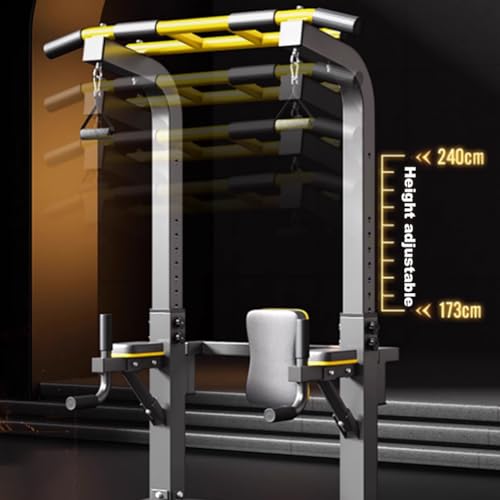 Floor-Standing Pull-Up Parallel Bar Station, Dip and Extension Station Power Tower, 10-Position Adjustable, Back Training Equipment, Load-Bearing 900Kg, Home Gym Stand