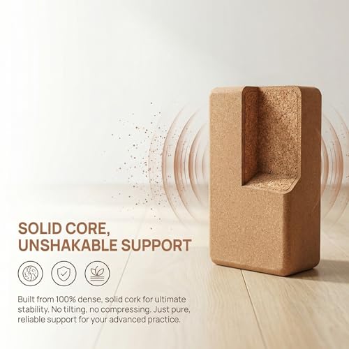 Cork Yoga Blocks,Natural Cork Soft Non-Slip Yoga Blocks for Women| Men