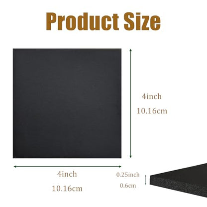 4 Pieces Adhesive Foam Padding 1/4 in Thick X 4 in X 4 in, Anti Vibration Pads, Closed Cell Foam Pads for Anti-Slip, Shock Absorption - size: 4in X 4in X 1/4in, style: With adhesive,Foam