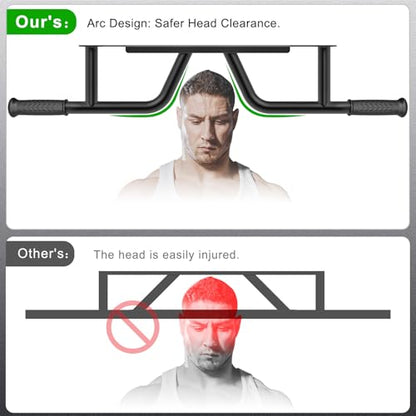 SELEWARE Heavy Duty Welded Pull Up Bar Wall/Joist/Ceiling Mount Chin Up Bar - color: D1: Black Wall Mount Pull Up Bar