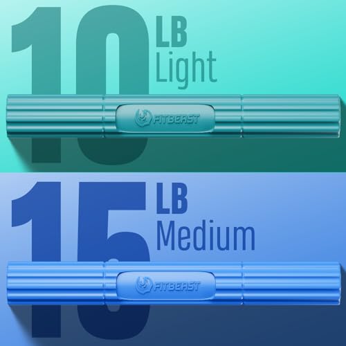 FitBeast Flex Therapy Bar, Tennis Elbow Therapy Bar - Ideal for Relieve Tendonitis Pain & Improve Grip Strength, Fitness Resistance Bar for Golfers Elbow & Tendinitis, Twist Bar for Physical Therapy - color: 2 Piece Set - Green Blue