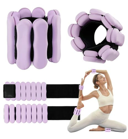 Ankle Weights Wrist Weight for Women Men, Set of 2, 1 lb/2 lb Each - color: Purple, size: 2lb each weight (4lbs Pair)
