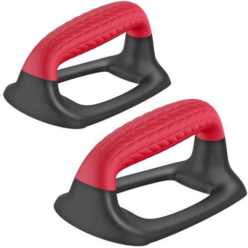 SELEWARE Push Up Bars Pushup Stands Push Up Handles w/Soft Rubber Handles - color: B: Black & Red