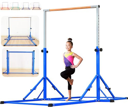 MARFULA Gymnastic Kip Bar for Kids Teens Ages 3-25 of All Gymnastic Levels - color: Blue(New Style - 8 Ft Base)
