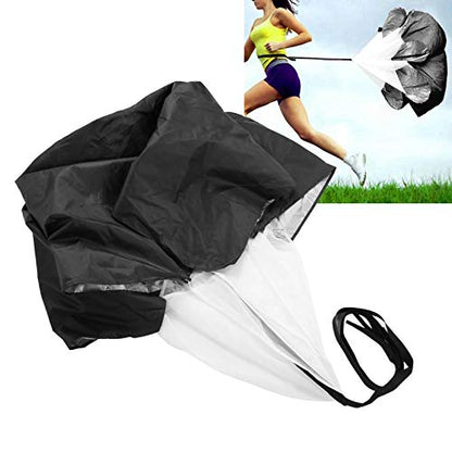 Speed Training Drag Parachute Running Strength Exercise Umbrella with Adjustable Belt fit for Athletes Gym Workout Gear fit for Sprinting - color: Black