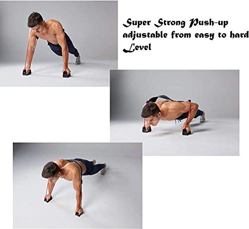 metaball Stable Push Up Bars Resistance Band Power Push Up Plus with 24 Resistance Levels Training Back, Shoulder, Chest and Arm Muscles Equipment