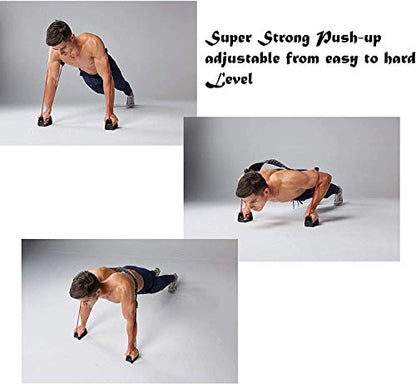 metaball Stable Push Up Bars Resistance Band Power Push Up Plus with 24 Resistance Levels Training Back, Shoulder, Chest and Arm Muscles Equipment