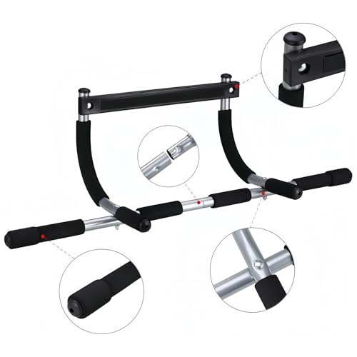 Doorway Pull Up Bar | Heavy-Duty Steel Multi-Function Fitness Chin Up Bar, Max Limit 330 lbs, Fits Standard Door Frames, No-Drill Design for Home Strength Training, Pull-ups and Push-ups
