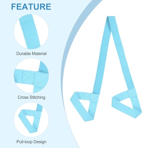 PATIKIL Yoga Mat Strap, Adjustable Yoga Mat Carrier Straps Sling Cotton Anti Slip Mat Holder Stretching Band - color: Sky Blue