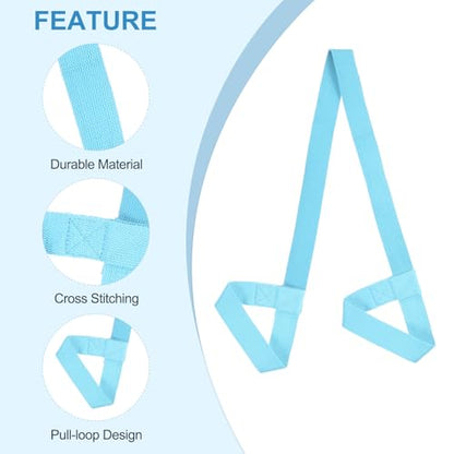 PATIKIL Yoga Mat Strap, Adjustable Yoga Mat Carrier Straps Sling Cotton Anti Slip Mat Holder Stretching Band - color: Sky Blue