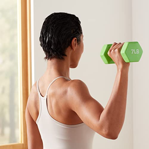 Amazon Basics Vinyl Coated Dumbbell Hand Weights - style: 7 Pounds, Pair
