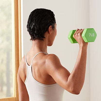 Amazon Basics Vinyl Coated Dumbbell Hand Weights - style: 7 Pounds, Pair