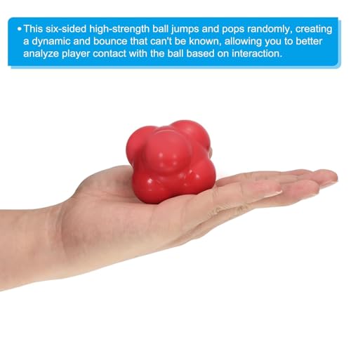 Amber Fight Gear Agility Bounce Reaction Ball for Exception Hand Eye Coordination Small Red