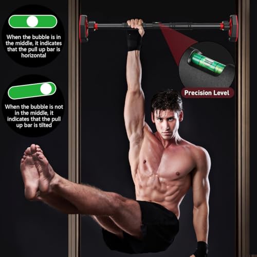 Ciieeo Adjustable Pull up Bar for Doorway with Secure Locking No Drill Installation Comfortable Grip Portable Home Gym Strength Training Equipment 39.37 Inch