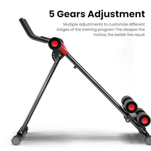 Ab Workout Equipment,Ab Machine,Full Body Workout for Home Gym,Strength Training Exercise Equipment for Body Shaping Foldable Waist Trainer,Foldable Ab Crunch Waist Trainer for Stomach Workout Red Bl