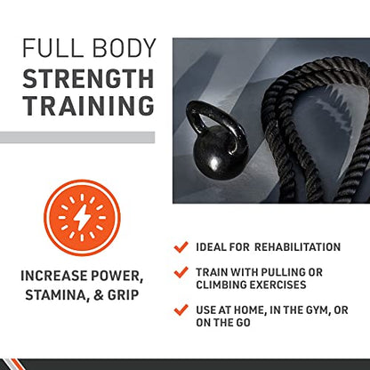 Body Sport Training Rope – Thick Battle Rope for Home or Gym Use, Long Durable Workout Rope – Made with Super-Strong Poly-Twine – Stands Up to Repeated Use Indoors & Outdoors - size: 1.5 in. Diameter x 15 ft. Length