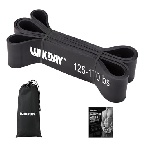 WIKDAY Resistance Bands for Working Out, Exercise Bands, Workout Bands, Pull Up Assistance Bands for Body Stretching Training Physical Therapy Muscle Training for Men & Women - color: 08 Black, size: 125-170 lbs