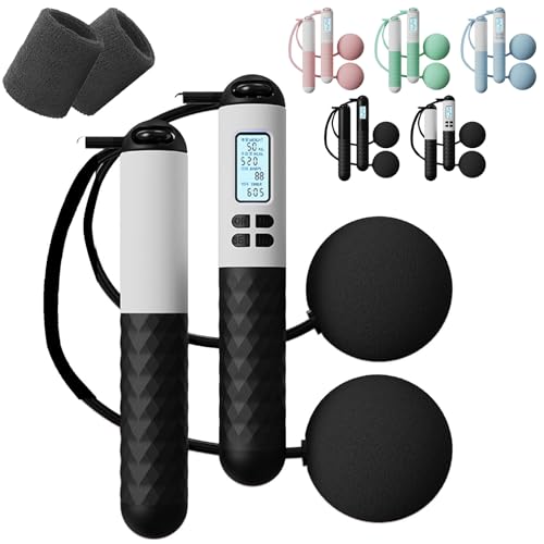 Jump Rope,Skipping Rope With Counter (Gravity Ball With/Without Rope),Gravity Ball Jump Rope,Digital Cordless Jump Rope with Counter,Jumping Rope for Adults - color: Black-A, size: 35mm-Ball