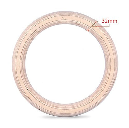 Bold 32mm Birch Wood Gymnastics Rings for Home Gym - Adjustable, Extended, and Numbered Straps for Workout Bodyweight Fitness Training，Indoor Fitness, Calisthenics, Pull Ups, and Dips