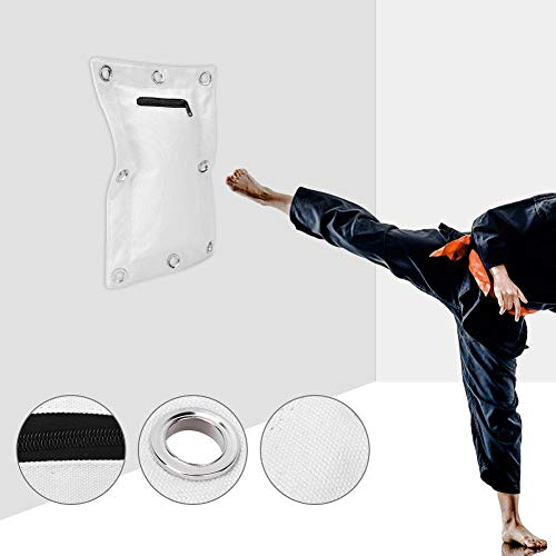 Wing Chun Wall Canvas Punch Empty Sand Bag with for Muay Thai, Heavy Canvas Material, Light Beige