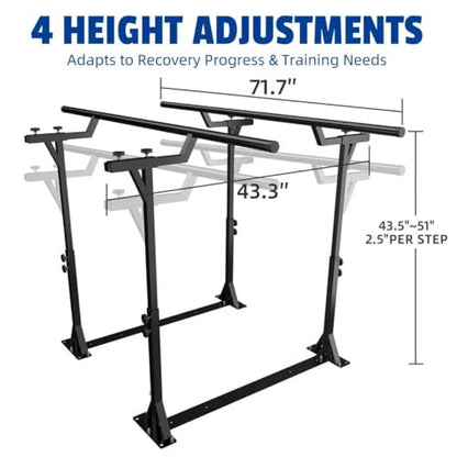 MR Parallel Bars for Physical Therapy 6Ft, Adjustable Standing Assist Bar for Daily Mobility Support, Walking Assist bar with Non-Slip Base for Safe Rehabilitation & Walking Balance Improvement