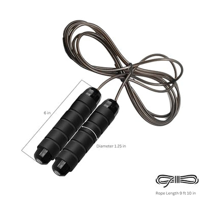 Adjustable Jump Rope for Workout - All-Purpose Exercise Jump Rope Kids & Adults Love with Tangle-Free, Comfortable Foam Handles - Best Slimming, Cardio & Endurance Training - color: Full Black