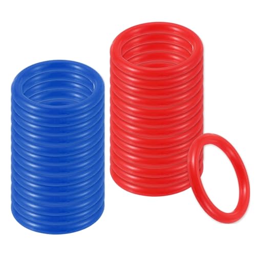PATIKIL Plastic Ring-Toss Rings for Bottles, Carnival Rings Plastic Hoops for Speed and Agility Practice Outdoor Party Favor - color: Red/Blue, size: 2 inch