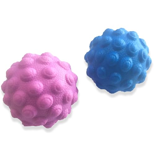 Massage Lacrosse Balls - Deep Tissue Massage Ball for Exercise & Recovery, Myofascial Release, Trigger Point Therapy, Muscle Knots, Yoga Therapy, Set of 2 (Blue) - color: Blue