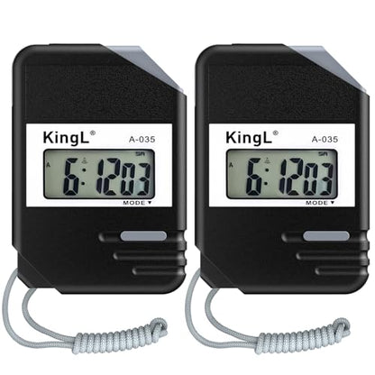 2 Pack Digital Stopwatch Timer with Large Display,Lap Split Mode, Waterproof Handheld Timer for Coaches, Teachers, Kids, Running, Swimming, Training(Black-2 Pack) - style: style1-2pack/Black