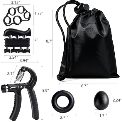 Hand Grip Strength Trainer Kit, 5 Pack Forearm Gripper Strengthener Adjustable Resistance, Hand Strengthening Devices