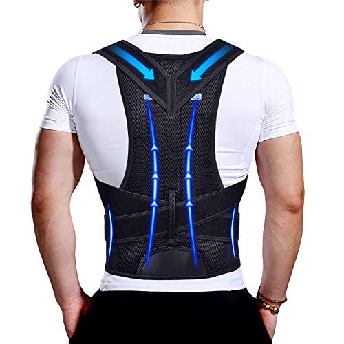Upgraded Posture Corrector Back Brace for Men and Women, New Version Lumbar Support for Posture Improving and Pain Relief, Full Back Support for Neck, Shoulder, Waist Pain - size: S