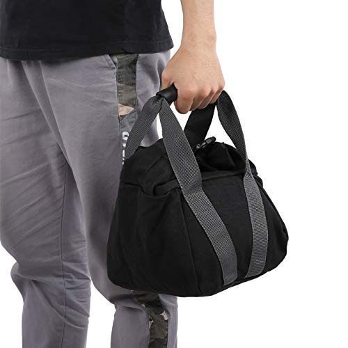 Canvas Weightlifting Training Sandbag, Fitness Sandbag with Comfortable Handle, Wear - Resistant Filled Load Bag for Home Gym and Travel Workouts, Gray