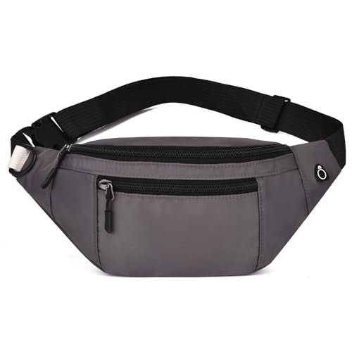 Crossbody Fanny Pack for Men&Women,Large Waist Bag & Hip Bum Bag with Adjustable Strap for Outdoors Workout Traveling Casual Running Hiking Cycling - color: Loop Dark Grey