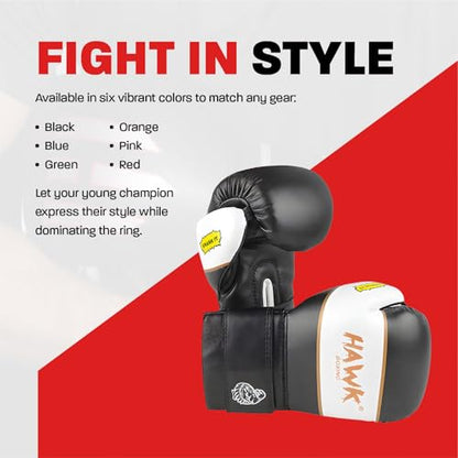 Kids Boxing Gloves for Kids Children Youth Punching Bag Kickboxing Muay Thai Mitts MMA Training Sparring Gloves - color: Black, size: 4 oz