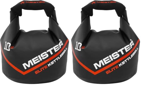Meister Elite Portable Sand Kettlebell - Soft Sandbag Weight - size: 10lb / 4.5kg (Pack of 2)
