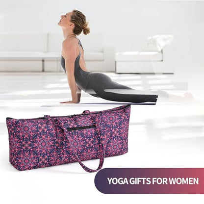 | Yoga Mat Bag | Large Yoga Mat Carrier with Wet Pocket | Yoga Gifts | Gym Tote Bag for Women - color: Tote-Navy