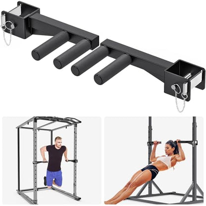 Nordic Hamstring Curl Attachment, Dip Bar, Belt Squat & Safety Spotter Arms for 2"x2" & 3"x3" Power Racks, Home Gym Strength Training Accessories